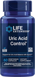 Life Extension Uric Acid Control, Promotes Healthy uric Acid Balance, Joint Health, discomfort Relief, Gluten Free, Non-GMO, Vegetarian, 60 Capsules