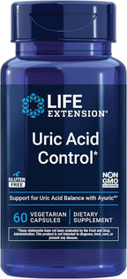 Life Extension Uric Acid Control, Promotes Healthy uric Acid Balance, Joint Health, discomfort Relief, Gluten Free, Non-GMO, Vegetarian, 60 Capsules