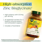 MegaFood Zinc Supplements - Vegan Immune Support Supplement With 22.5 mg High Potency Fermented Zinc - Made With Real Food - Gluten-Free, Kosher - 60 Tablets, 60 Servings