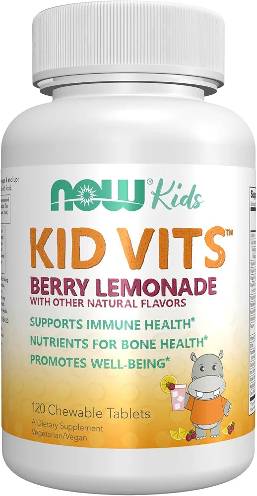 NOW Kids Supplements, Kid Vits Multivitamin, Berry Lemonade Flavor, 120 Chewable Tablets