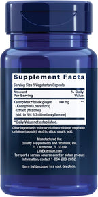 Life Extension Male Vascular Sexual Support, Black Ginger, Kaempferia parviflora, Male Sexual Health, Sexual Function, Gluten-Free, Non-GMO, 1-Daily, 30 Vegetarian Capsules