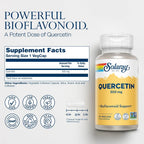 SOLARAY Quercetin 500mg Capsules - Antioxidants Supplement - Bioflavonoid and Antioxidant Support for Overall Health and Wellness - Non-GMO, Vegan, Lab Verified, 60-Day Guarantee, 90 Servings