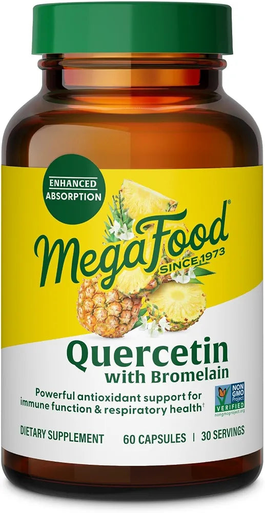 MegaFood Quercetin 500mg with Bromelain, 60 Capsules