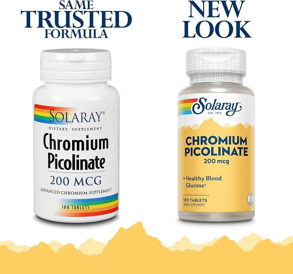 Solaray Chromium Picolinate 200mcg | 100ct