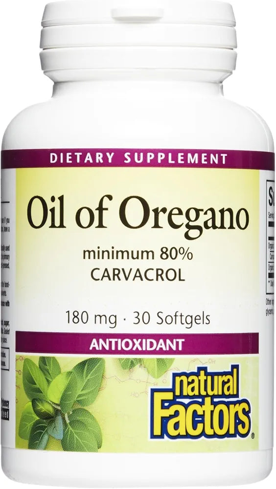 Natural Factors, Oil of Oregano 180 mg, Helps Maintain Good Health with Extra Virgin Olive Oil, 30 softgels