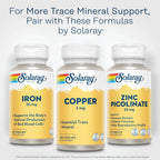 Solaray Copper 2mg - Chelated Copper Supplements for Women and Men, Essential Trace Mineral Pills from Amino Acid Chelate Complex for Overall Health Support - 100 Vegan Capsules