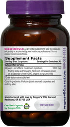 Oregon's Wild Harvest Lion's Mane Organic Herbal Supplement, Vegan Capsules, 90 Count