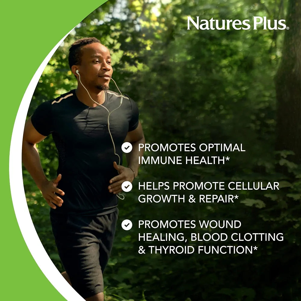 NaturesPlus Zinc Tablets - 10 mg, 90 Vegetarian Supplements - Immune System Supplement for Cellular Growth & Repair - Promotes Healthy Digestion, Metabolism & Vision - Gluten-Free - 90 Servings