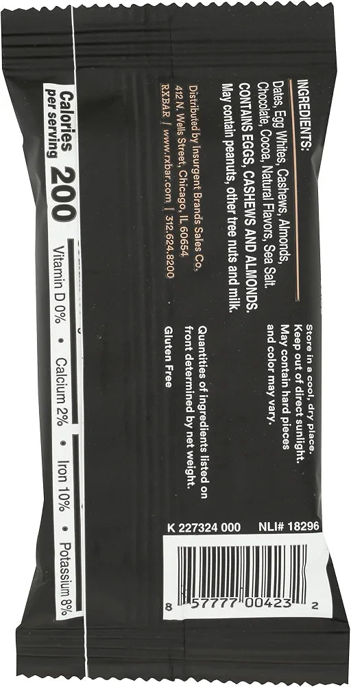 RxBar, Whole Food Protein Bar, Chocolate Sea-Salt, 1.8 oz