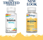 SOLARAY Selenium 100 mcg Supplement for Women & Men - Selenium 100mcg Capsules, Thyroid & Immune Health Support, Yeast Free, L Selenomethionine, Antioxidant Support, Vegan - 90 Veg Caps
