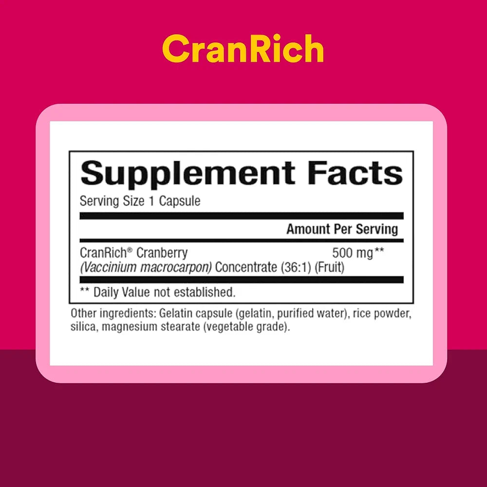 CranRich by Natural Factors, Super Strength Cranberry Concentrate, Antioxidant Supplement for Urinary Tract Support, Non-GMO, 90 Capsules