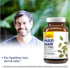 Country Life Maxi-Hair for Men - 2000mcg Biotin, Saw Palmetto, Pumpkin Seed Oil, DIM, Potassium, Magnesium, Calcium & Zinc Blend - Supports Healthier Hair, Scalp, Skin & Nails, 60 Vegan Capsules
