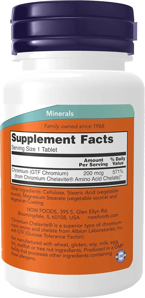 GTF Chromium 200mcg 100 Tablets 