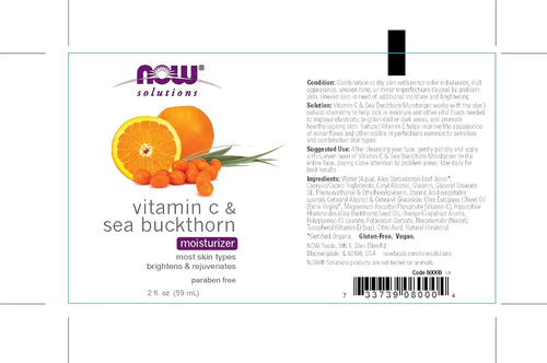NOW Foods, Solutions, Moisturizer, Vitamin C & Sea Buckthorn, 2 fl oz 