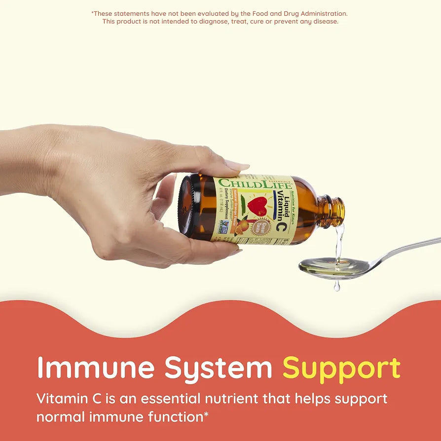 CHILDLIFE ESSENTIALS Liquid Vitamin C Low Sugar Kids, 4 Fl Oz 