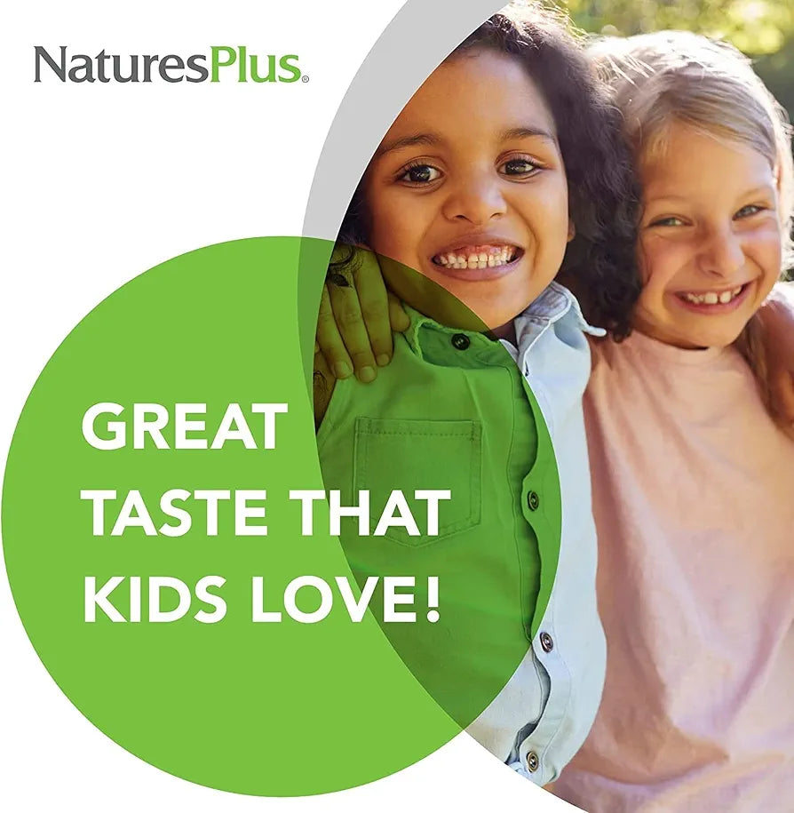 Nature's Plus Animal Parade Sugar-Free Children's Calcium Supplement - Vanilla Sundae Flavour - 90 Chewable Animal Shaped Tablets – Whole Foods - Gluten Free - 45 Servings