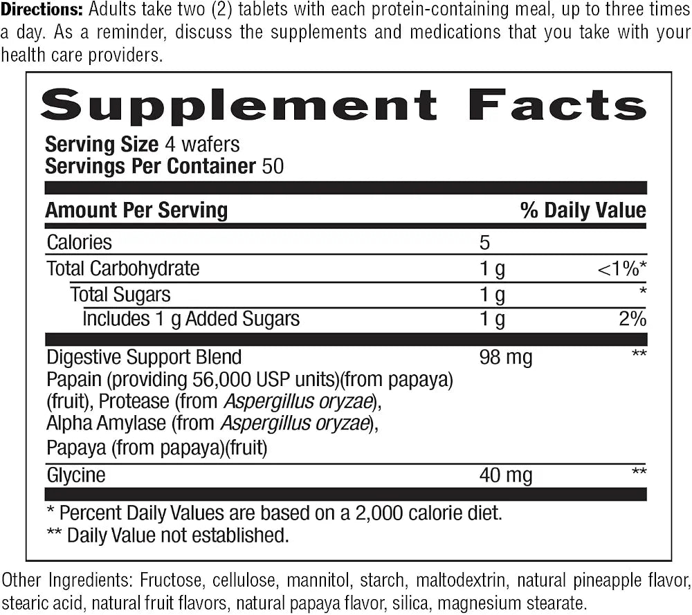 Country Life Papaya Digestive Support, 200 Chewable Wafers