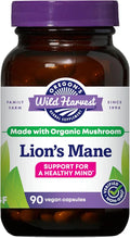 Oregon's Wild Harvest Lion's Mane Organic Herbal Supplement, Vegan Capsules, 90 Count