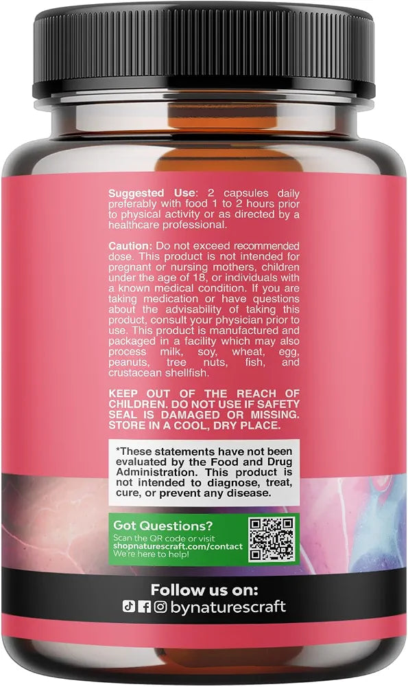 G-Curve Butt and Breast Growth Capsules - Horny Goat Weed Muira Puama & Maca Root for Butt Growth Support - Advanced Herbal Formula - Supports Bigger Butt & Bigger Breast - Easy to Swallow - 60 Count