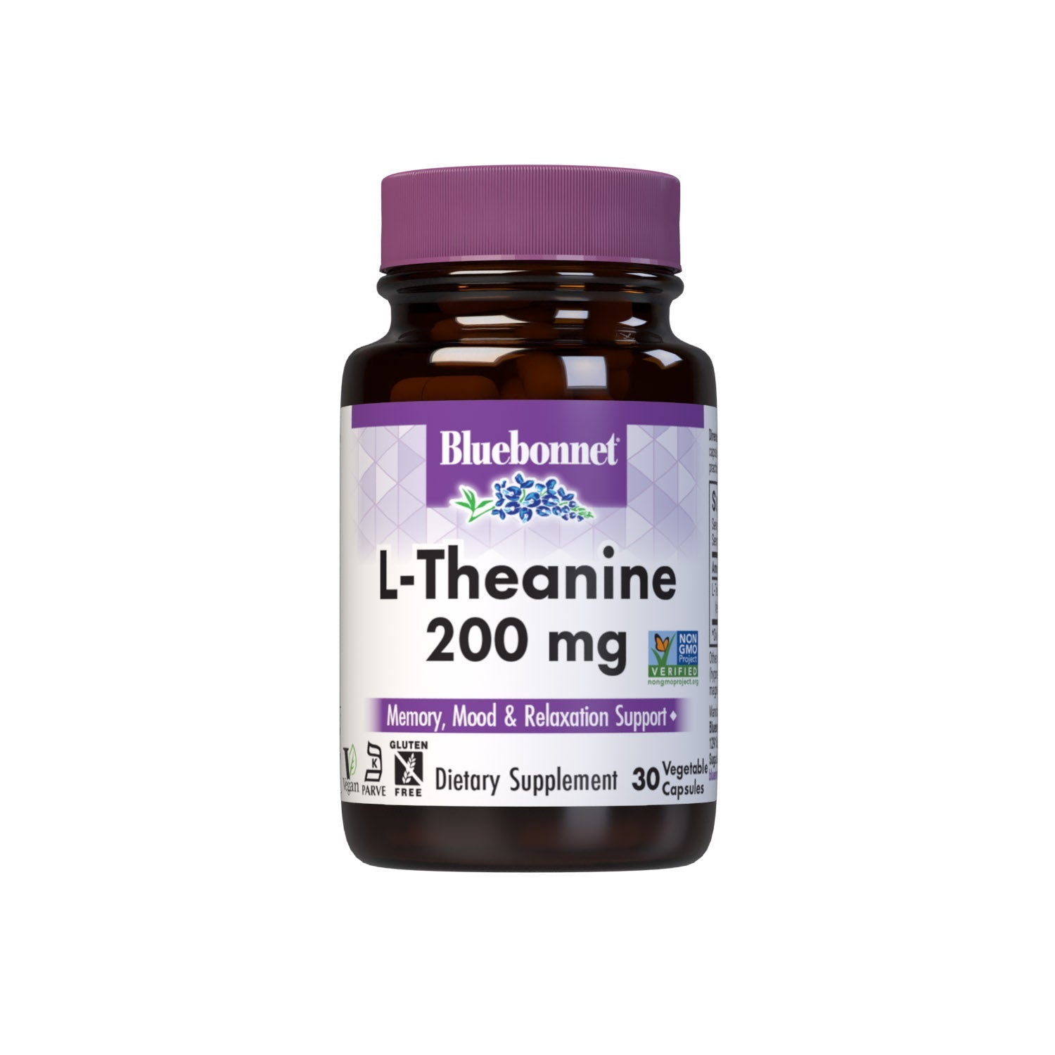 Bluebonnet L-Theanine 200 mg 30 Vegetable Capsules