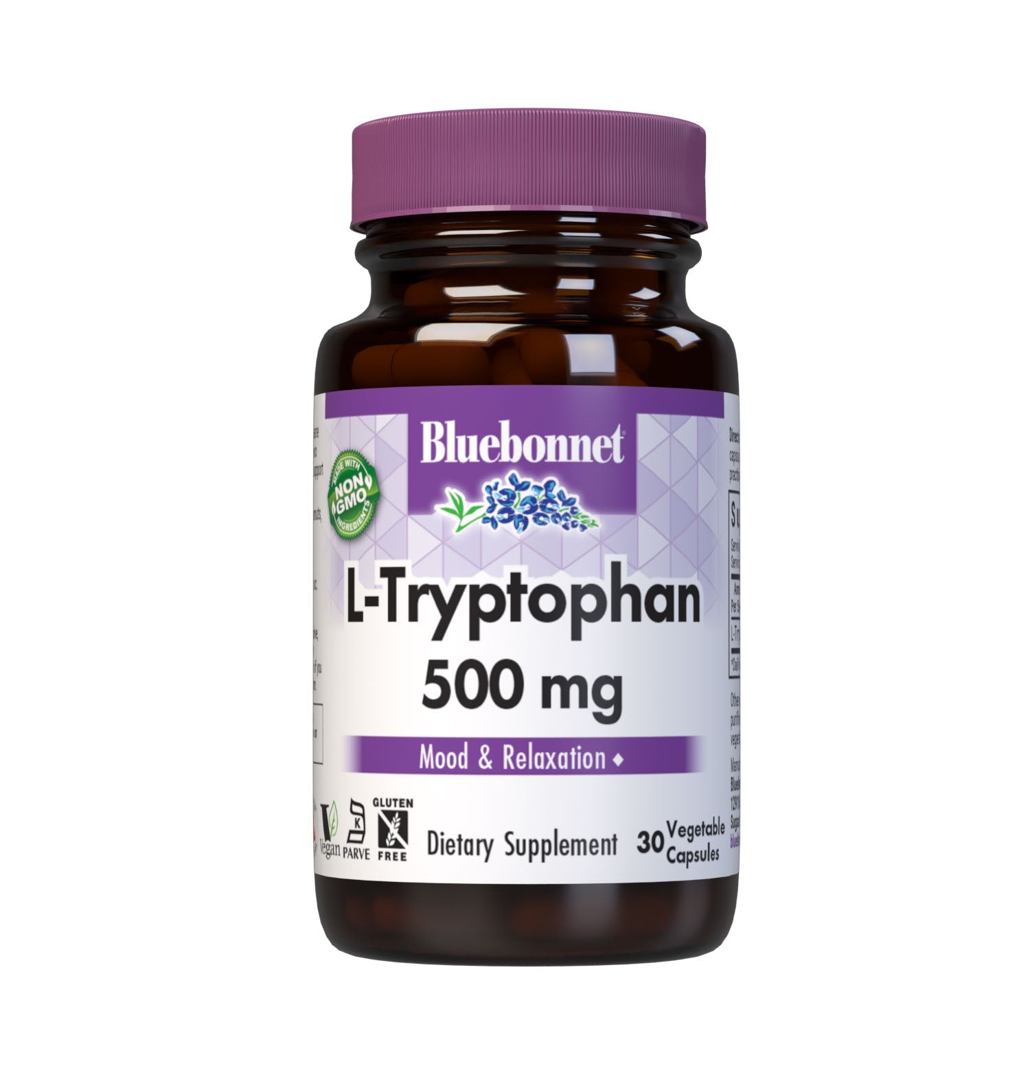 Bluebonnet L-Tryptophan 500 mg 30 Vegetable Capsules