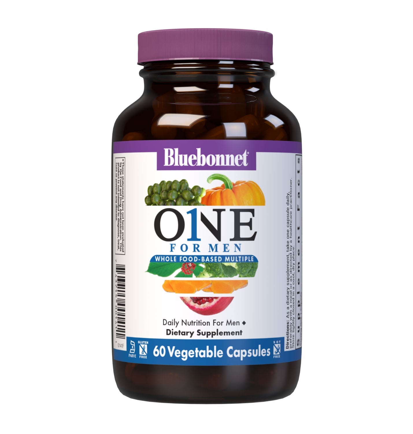 Bluebonnet ONE for Men Whole Food Multiple 60 Vegetable Capsules