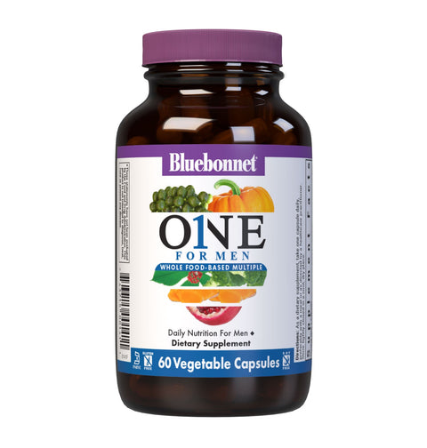 Bluebonnet ONE for Men Whole Food Multiple 60 Vegetable Capsules