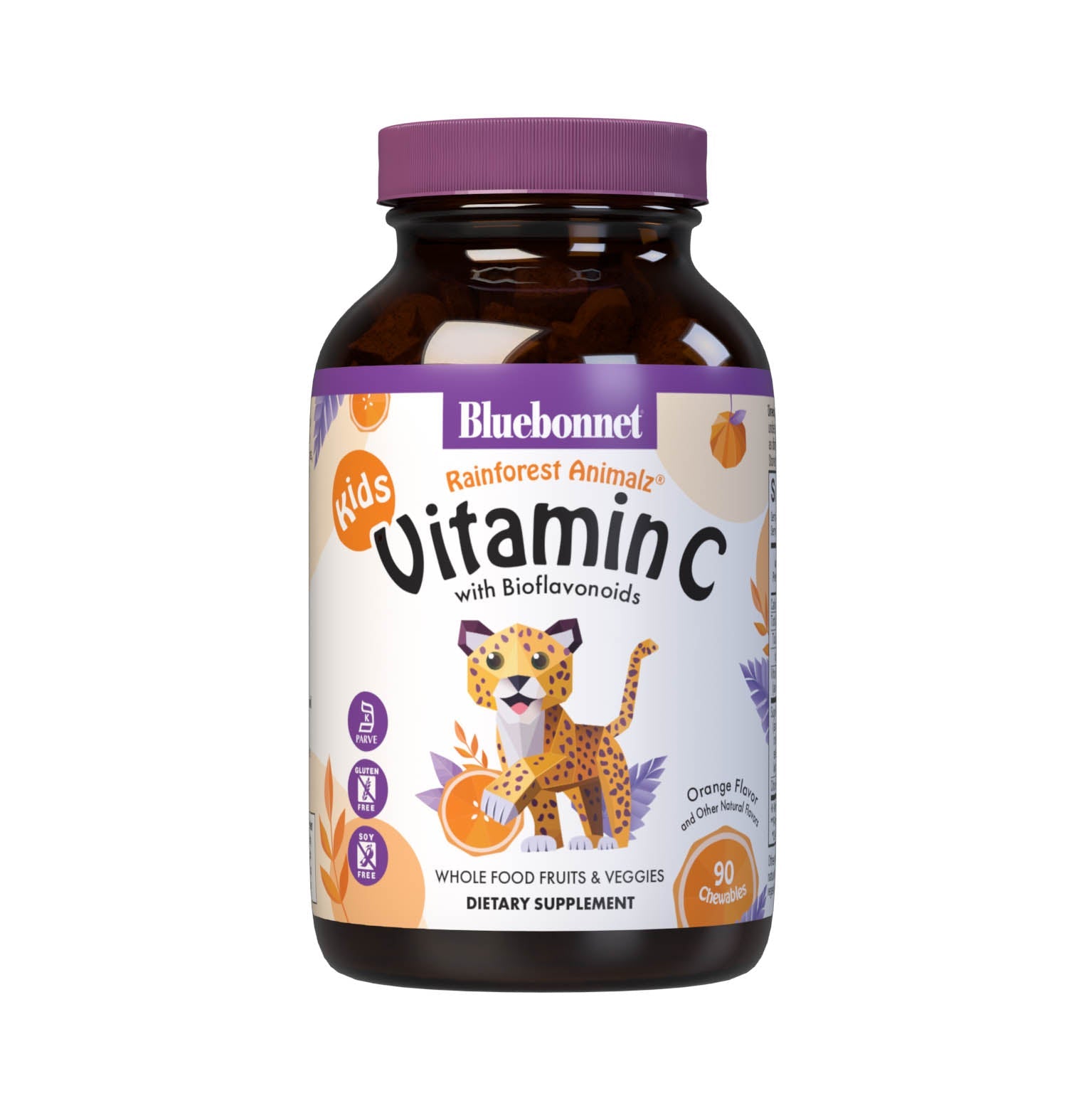 Bluebonnet Rainforest Animalz Vitamin C Orange 90 Chewable Tablets