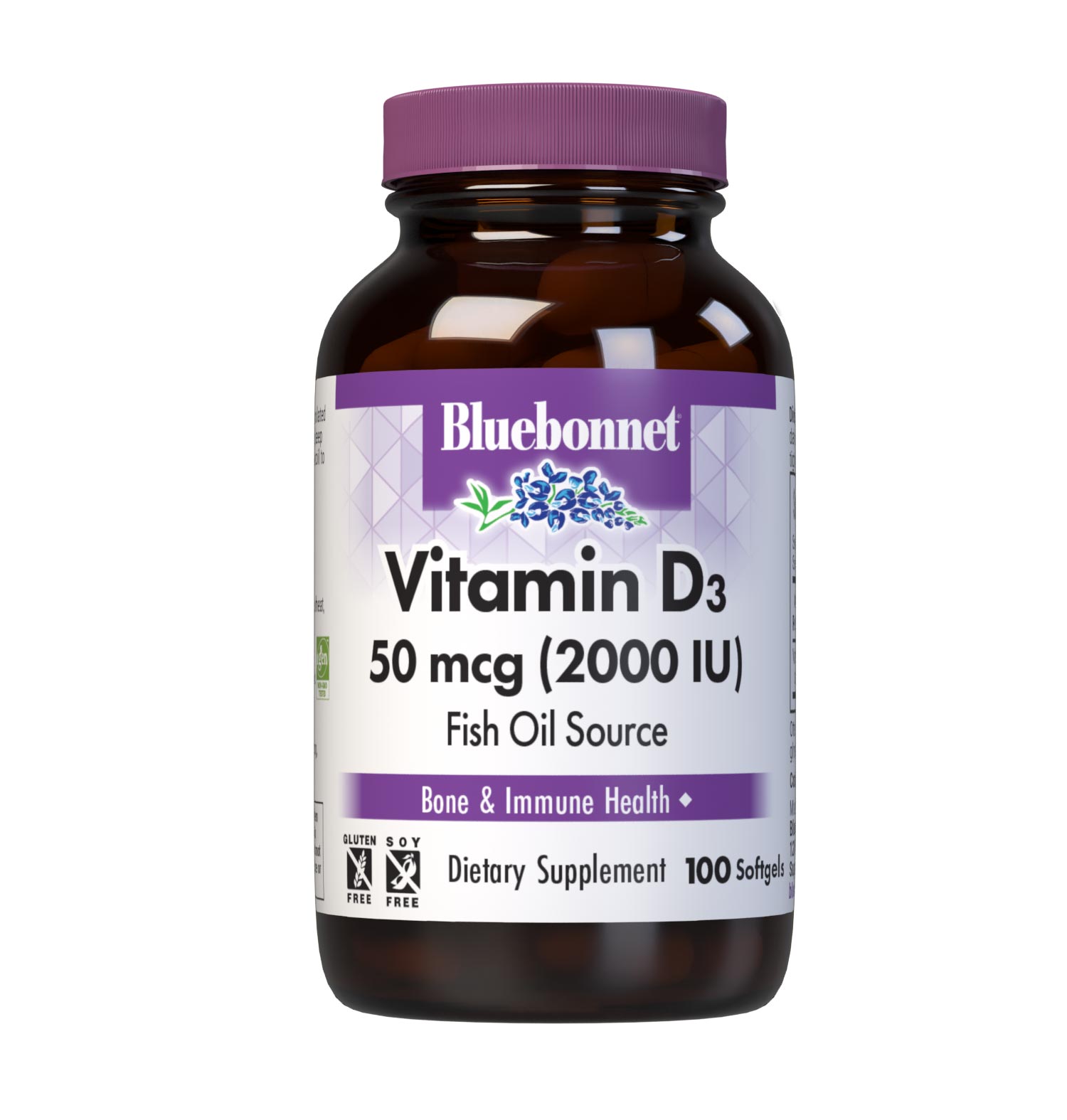 Bluebonnet Vitamin D3 2000 IU 100 Softgels