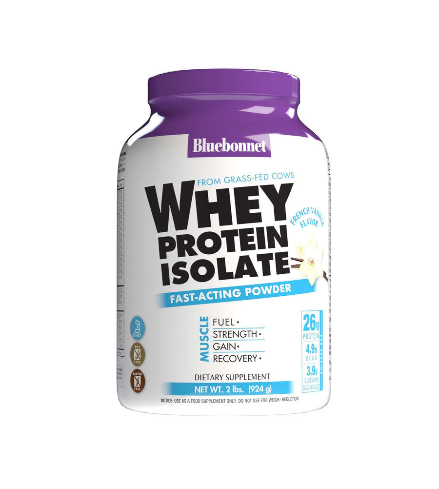 Bluebonnet Whey Protein Isolate Powder French Vanilla Flavor (2 lbs)