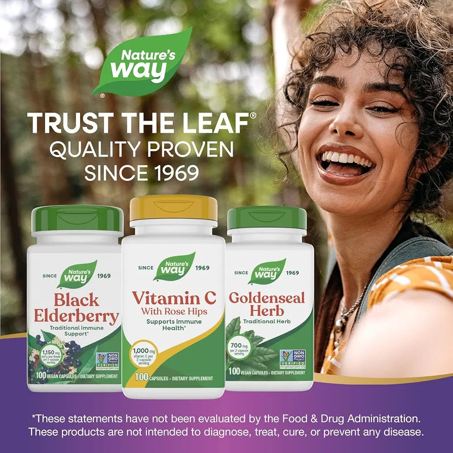 Nature's Way Vitamin C-500 with Rose HIPS; 1000 mg per Serving; 100 Capsules