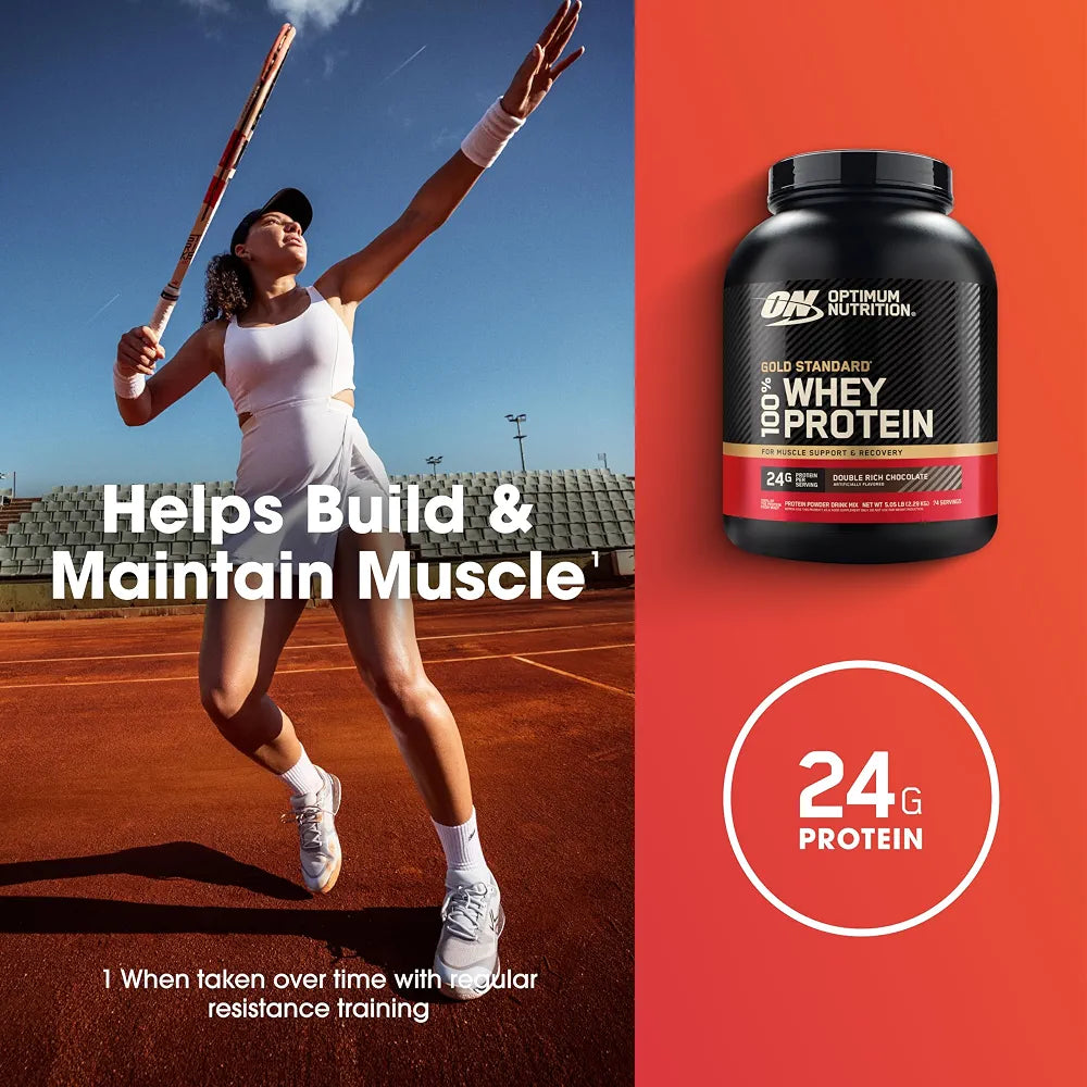 Optimum Nutrition Gold Standard Whey Protein, Double Rich Chocolate, 5 LB