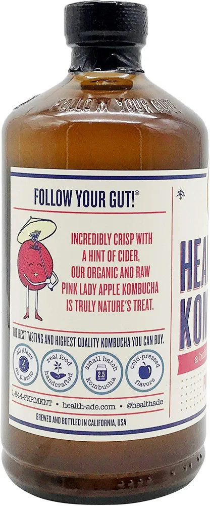 Health Ade, Kombucha Apple Pink Lady 16Fz Organic, 16 Fl Oz