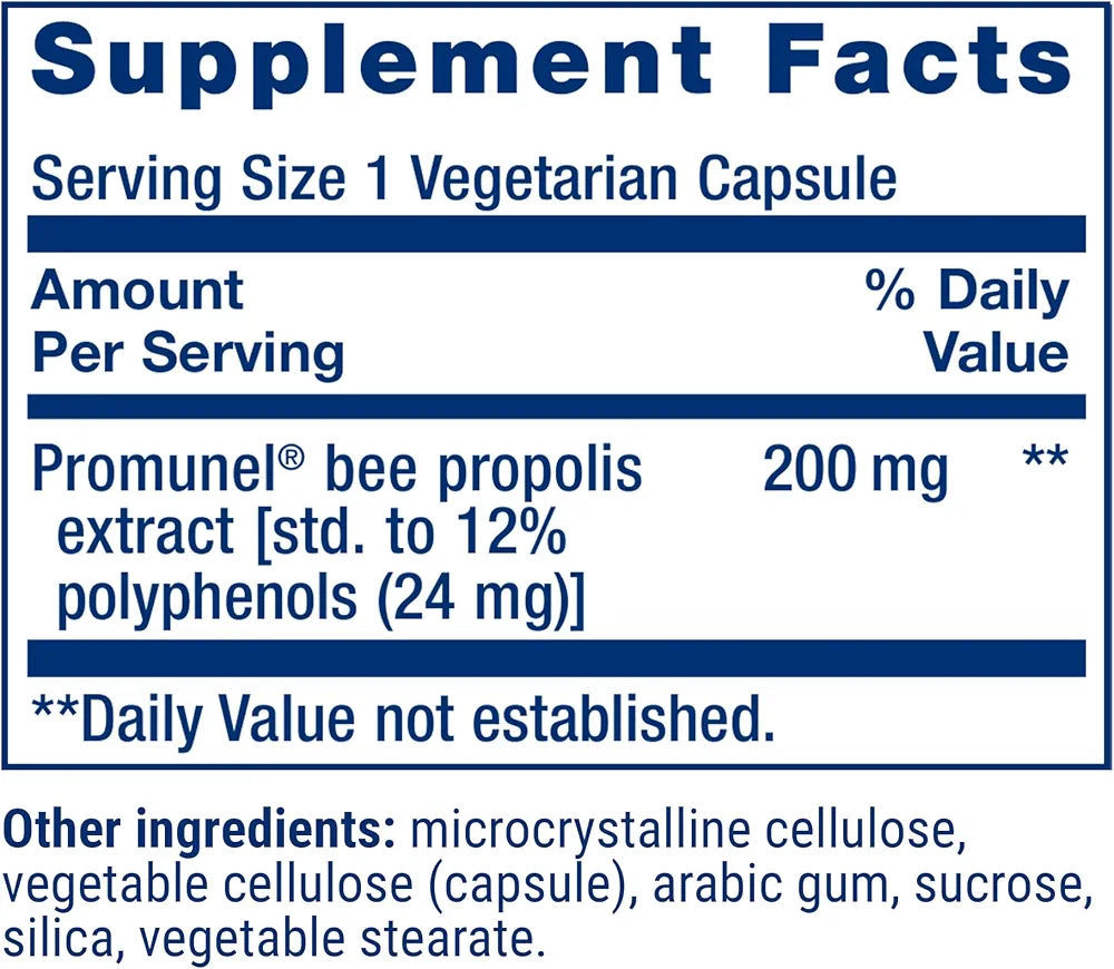 Life Extension® Bee Immune Propolis Capsules, Immune Support, Respiratory Health, bee Propolis, Gluten-Free, Non-GMO, Vegetarian, 60 Capsules