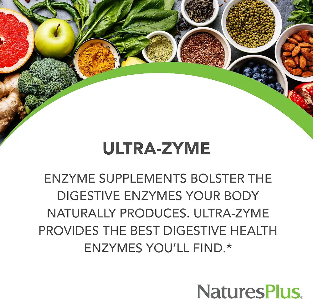 NaturesPlus Ultra-Zyme - 90 Tablets - Enzyme Supplement to Support Healthy Digestion - Gluten Free - 45 Servings