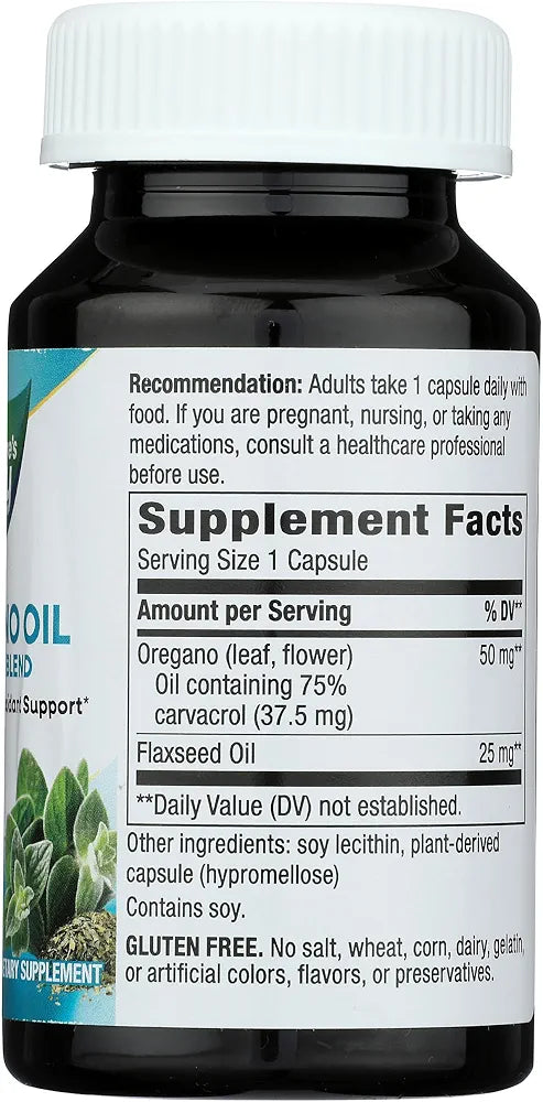 Nature’s Way Oregano Oil – Immune Support Supplement* - 75-85% Carvacrol – Gluten Free – 60 Vegan Capsules
