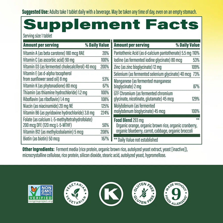 MegaFood Multivitamin for Men 55+ One Daily Mens Multivitamins, Methylated B12, Vitamin D3, C & Zinc - Healthy Aging, Bone & Muscle Health & Immune Support - Vegetarian - 90 Tablets