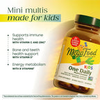 MegaFood Kids One Daily Multivitamin - Convenient Mini Multivitamin for Kids - with Zinc, Vitamins C, B & D - Vegetarian, Gluten Free, Non GMO - 60 Tablets, 60 Servings