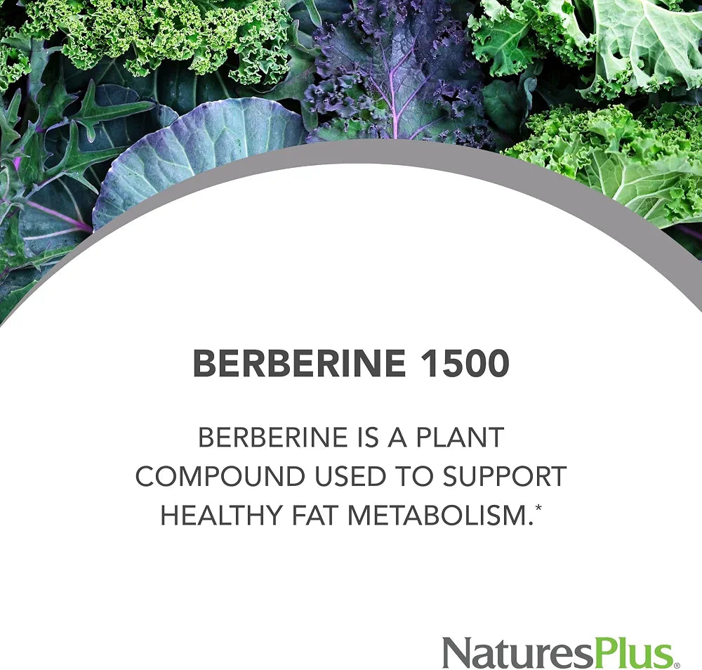 NaturesPlus PRO Berberine 1500 mg - 60 Tablets - Supports Healthy Metabolism - Non-GMO, Vegan & Gluten Free - 30 Servings