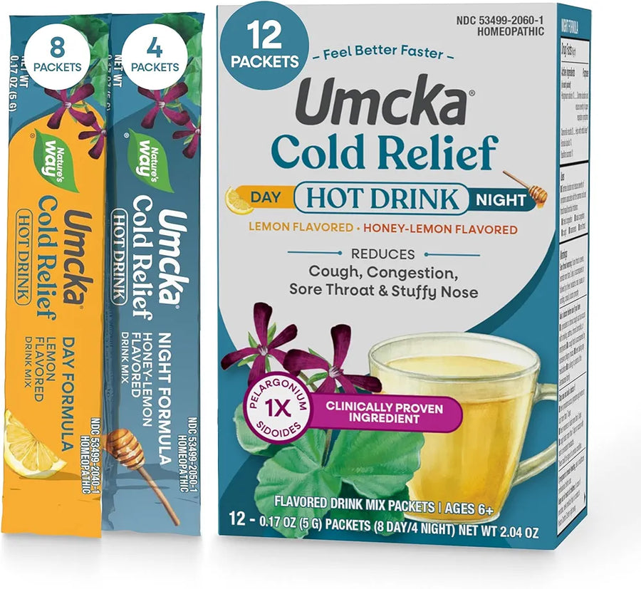 Nature's Way Umcka Cold Relief Hot Drink, Lemon & Honey, 12 Count