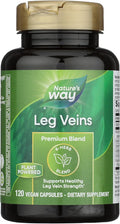 Nature's Way Leg Veins Premium Blend - Supports Healthy Leg Vein Strength* - 6-Herb Blend with Horse Chestnut Extract, Grape Seed Extract & Dandelion - Gluten Free & Vegan - 120 Count 