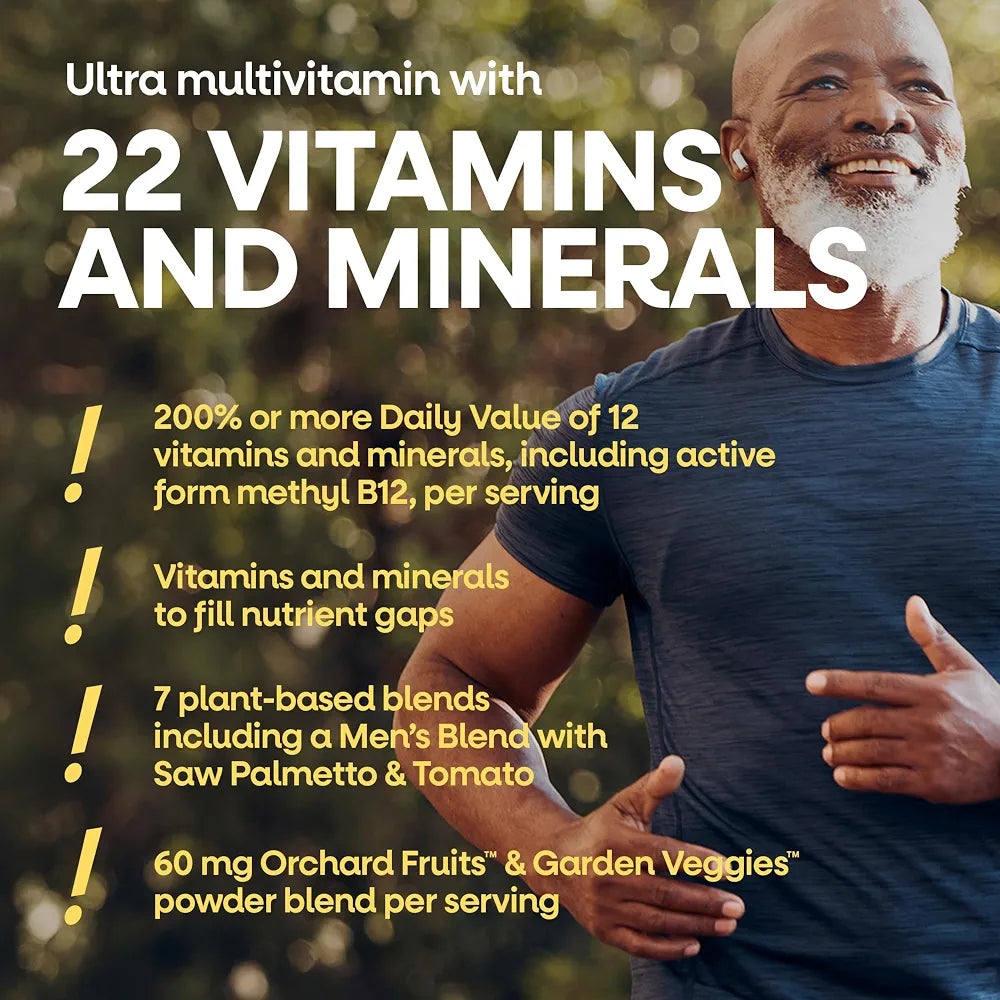 Nature's Way Alive! Ultra Potency Multivitamin for Men 50 Plus, Complete High Potency Formula with Vitamin D3, C, E, Methyl B12, Supports Cellular Energy, Heart, Brain, and Eye Health,* 60 Tablets