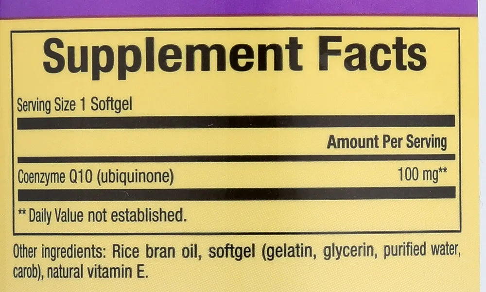 Natural Factors Coenzyme Q10 Softgels, 100mg, 30 Count