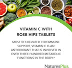 NaturesPlus Vitamin C 1000 mg with Rose Hips - 60 Sustained Release Tablets - Supports Immune Health, Energy & Antioxidant Protection - Vegetarian, Gluten Free - 60 Servings