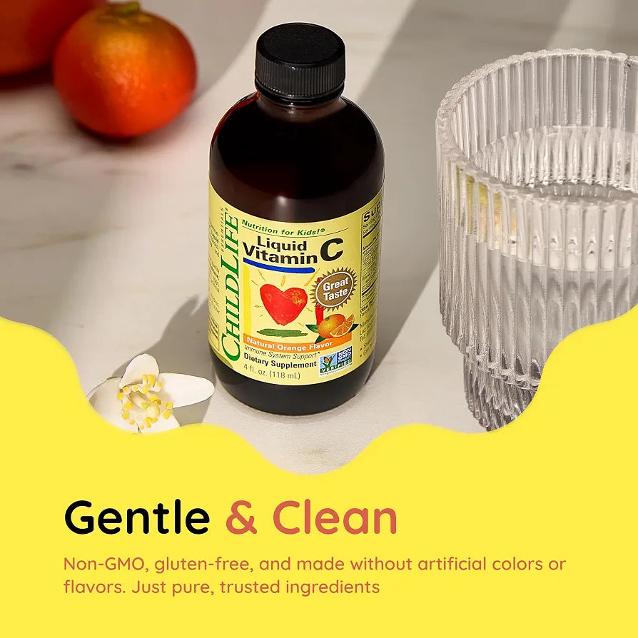 CHILDLIFE ESSENTIALS Liquid Vitamin C Low Sugar Kids, 4 Fl Oz 