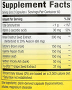 Nature's Way Leg Veins Premium Blend - Supports Healthy Leg Vein Strength* - 6-Herb Blend with Horse Chestnut Extract, Grape Seed Extract & Dandelion - Gluten Free & Vegan - 120 Count 