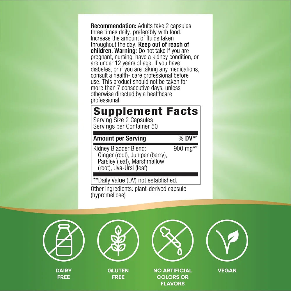 Nature's Way Kidney Bladder Premium Blend, 900 mg per Serving, 100 ct