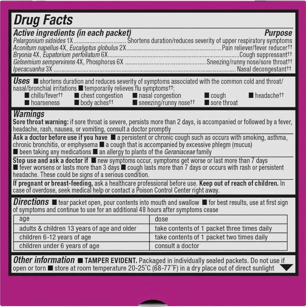 Nature's Way Umcka Cold & Flu Relief FastActives, Homeopathic, Berry, 10 pk
