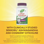 Nature's Way Clear Thinking Cognitive Performance*, Ashwagandha, Reduces Stress and Supports Cognitive Performance*, 40 Capsules
