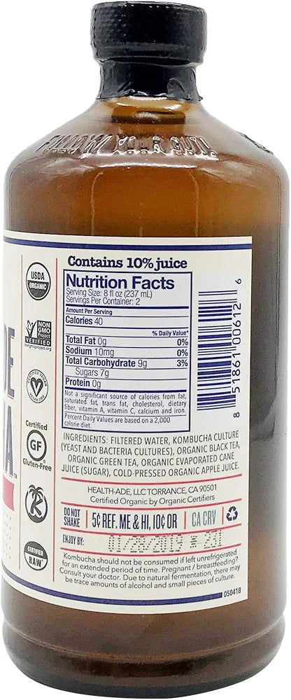 Health Ade, Kombucha Apple Pink Lady 16Fz Organic, 16 Fl Oz